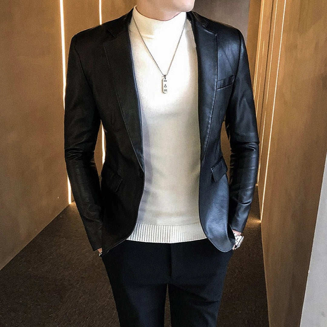 Blazer Masculino de Couro Ellegance Lancaster