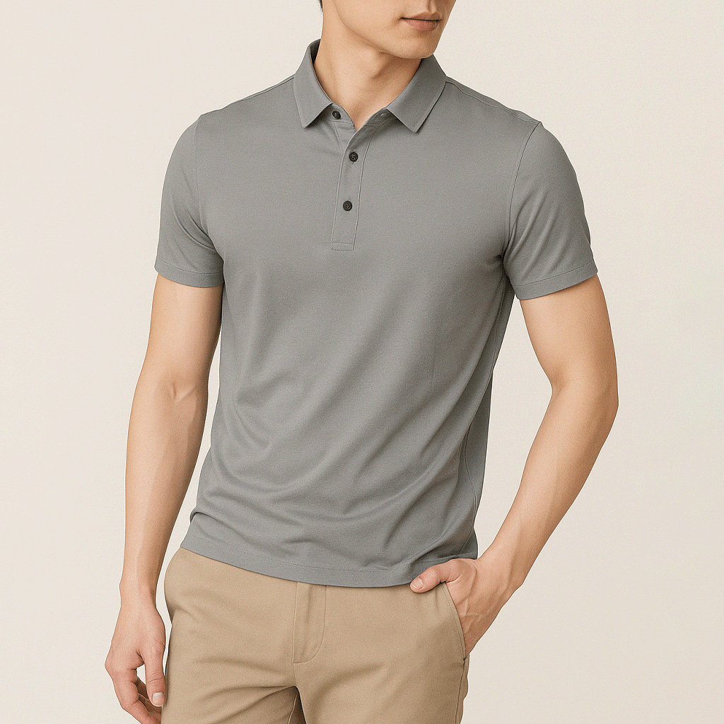 Camisa Polo Masculina em Seda Gelo Ellegance