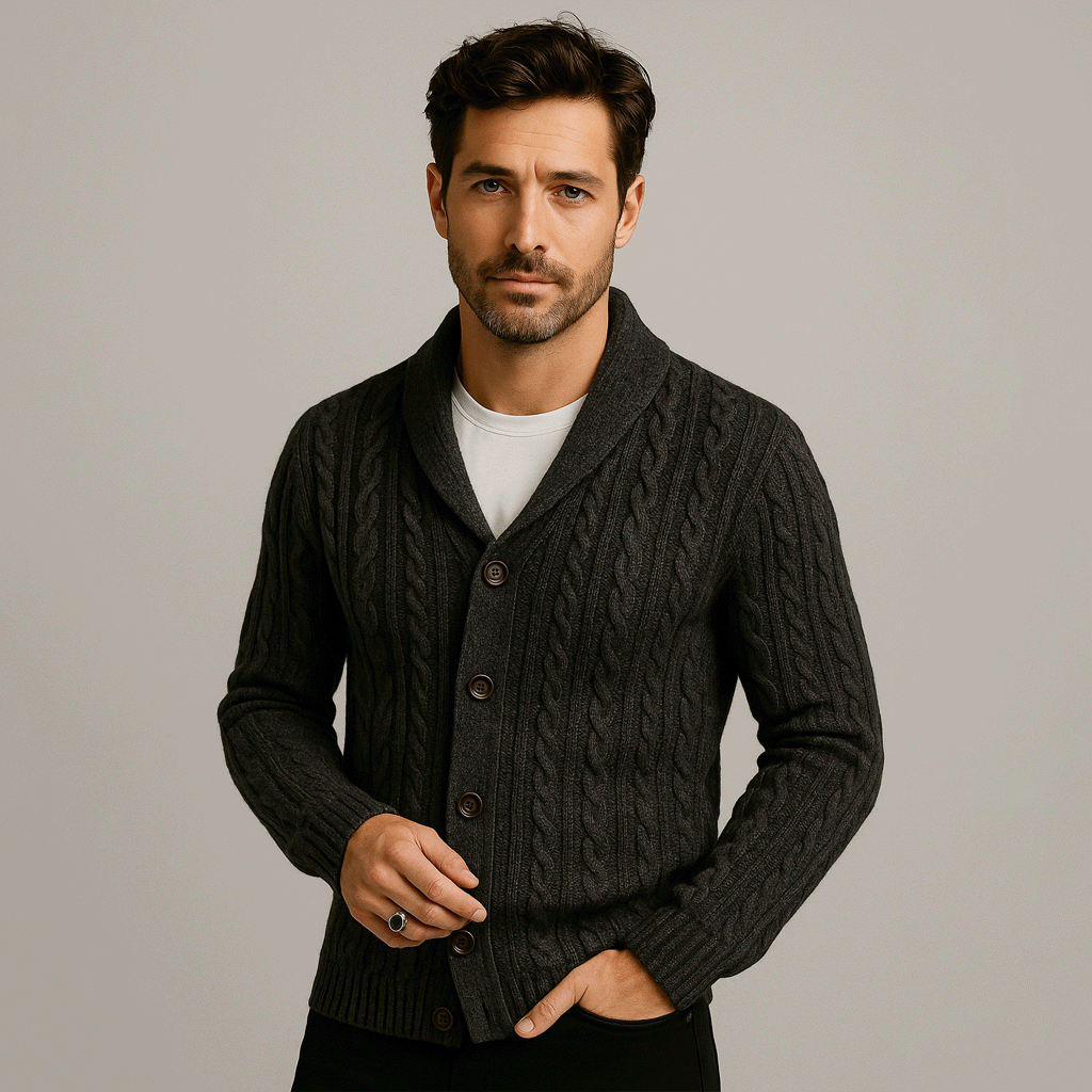 Cardigan Masculino em Algodão Pima Ellegance
