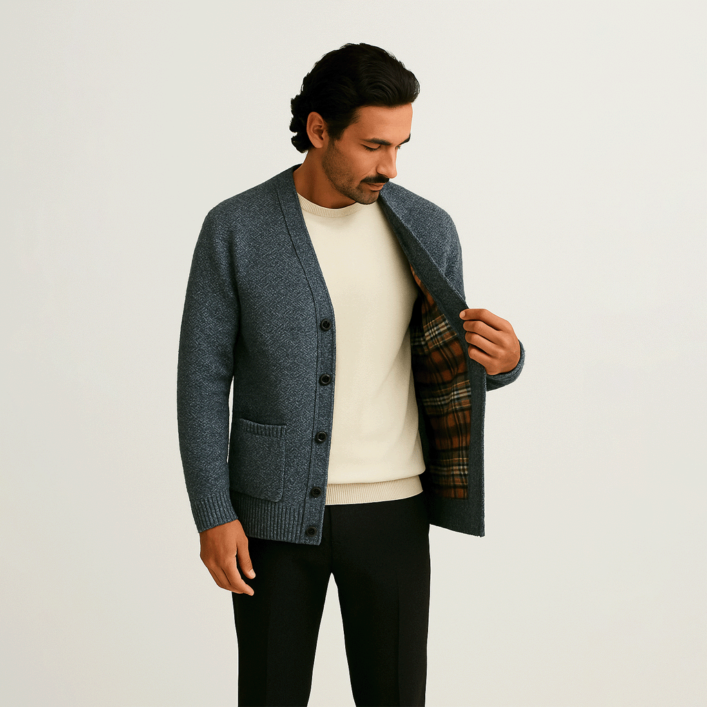 Cardigan Masculino Ellegance em Lã