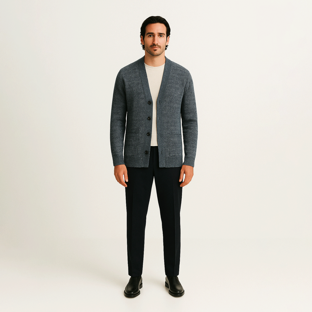 Cardigan Masculino Ellegance em Lã