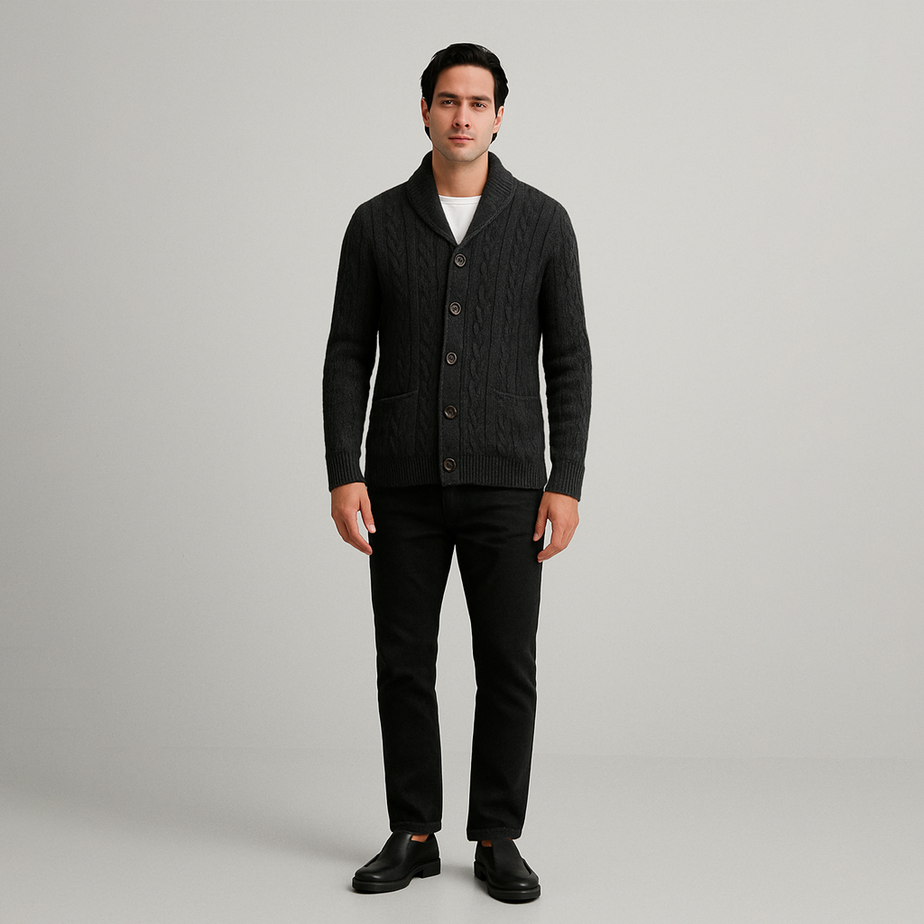 Cardigan Masculino em Algodão Pima Ellegance