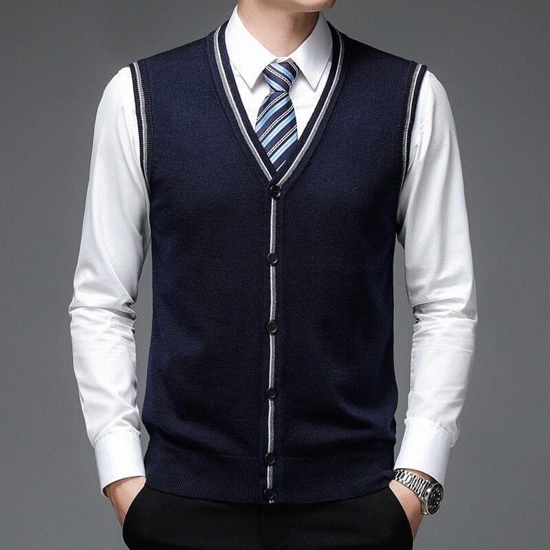 Colete Masculino de Lã com Botões Ellegance