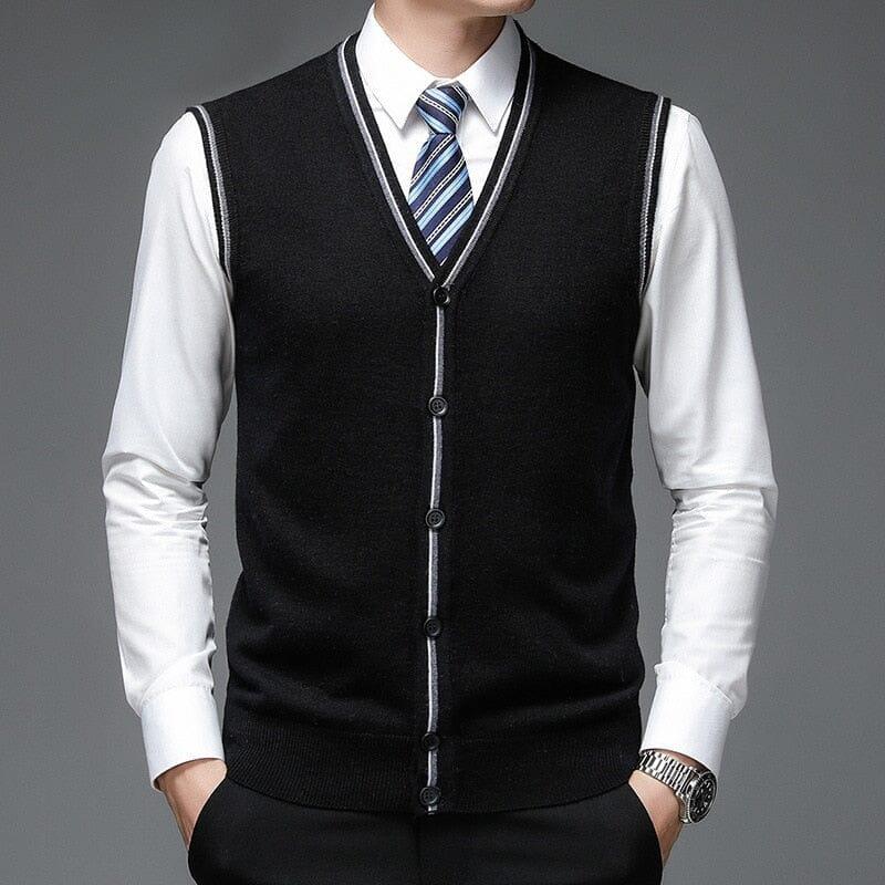 Colete Masculino de Lã com Botões Ellegance
