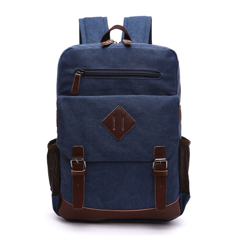 Mochila Executiva de Lona com detalhes em Couro Ellegance