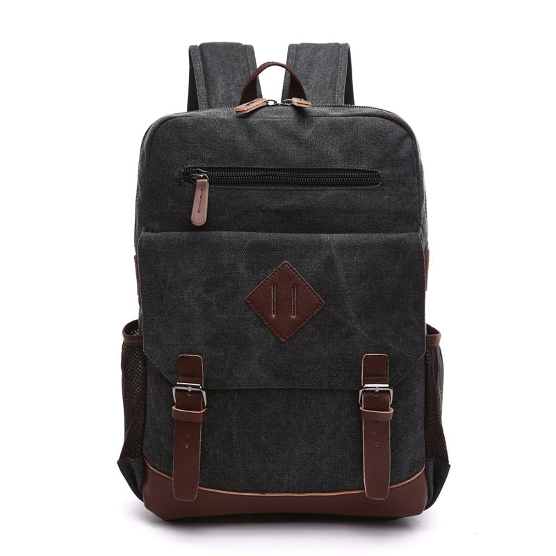 Mochila Executiva de Lona com detalhes em Couro Ellegance