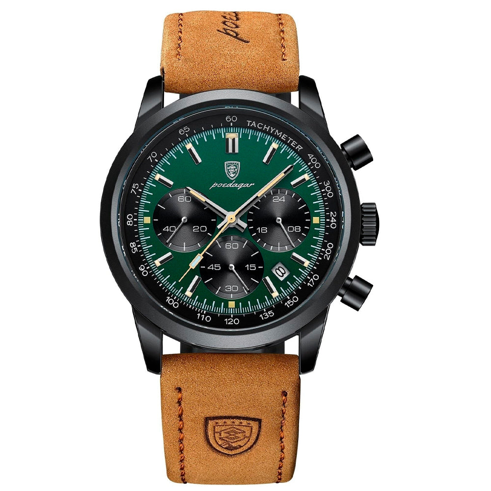 Relógio Masculino com Pulseira de Couro Ellegance