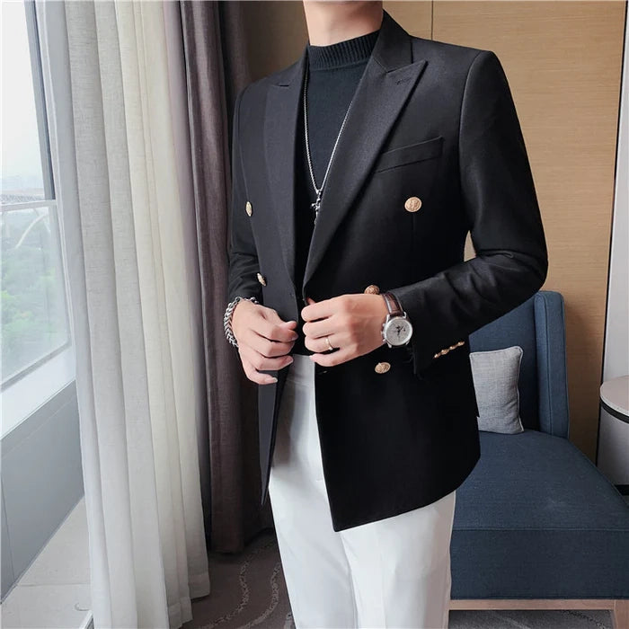 Blazer Masculino de Abotoamento Duplo Ellegance F016