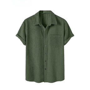Camisa Manga Curta Ellegance em Veludo Cotelê