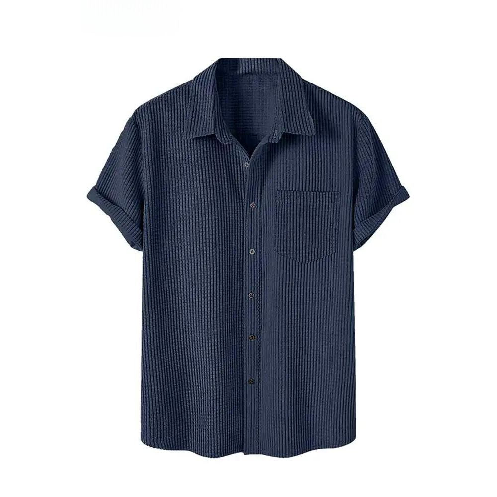 Camisa Manga Curta Ellegance em Veludo Cotelê