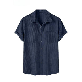 Camisa Manga Curta Ellegance em Veludo Cotelê