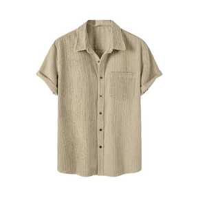 Camisa Manga Curta Ellegance em Veludo Cotelê