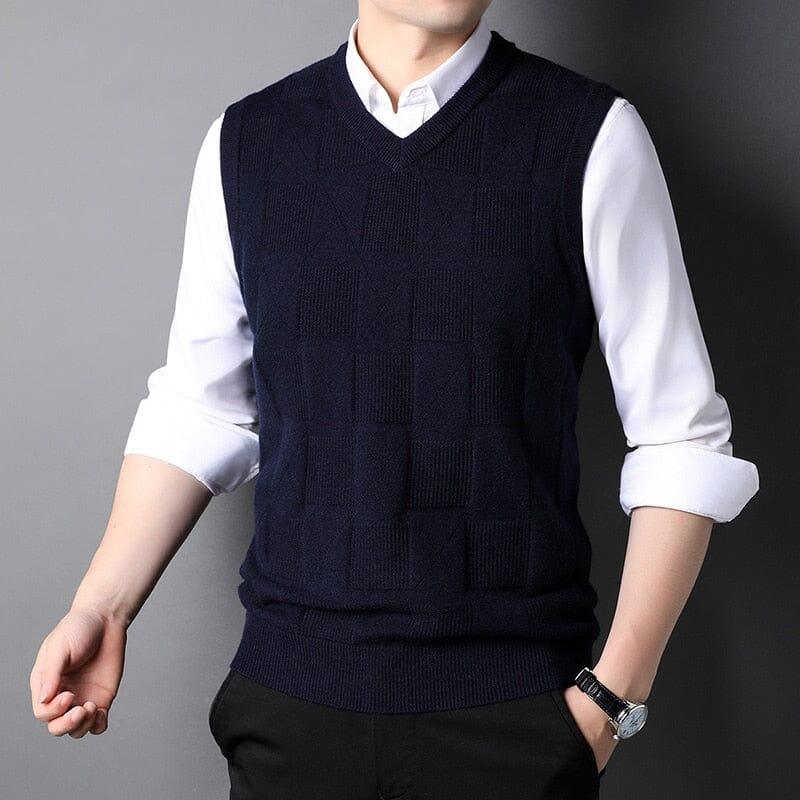 Colete Masculino Tricot Xadrez Ellegance
