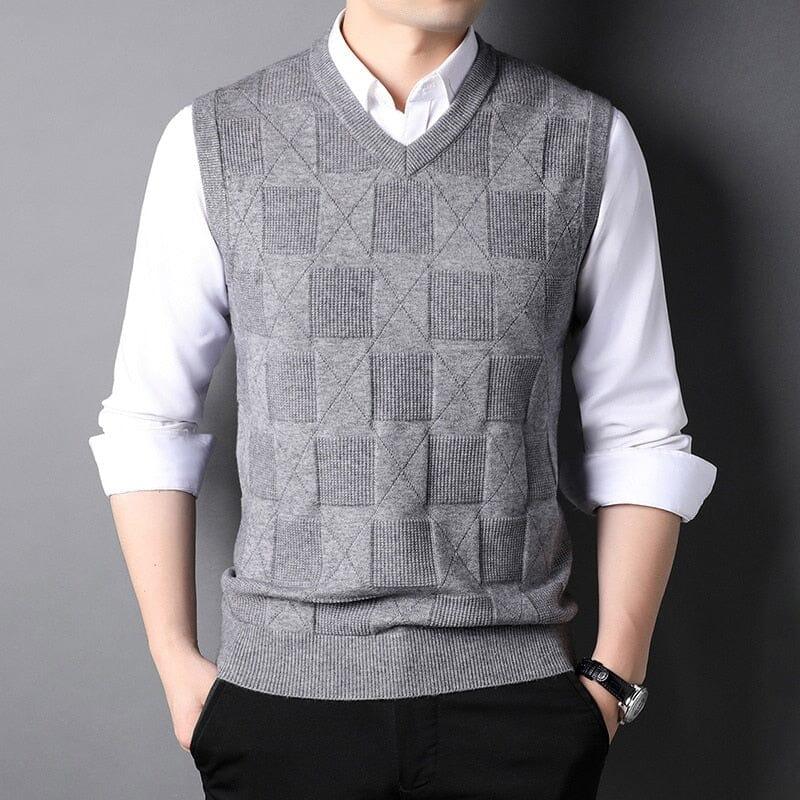Colete Masculino Tricot Xadrez Ellegance