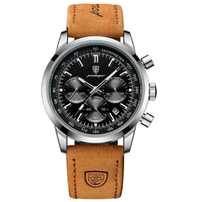Relógio Masculino com Pulseira de Couro Ellegance