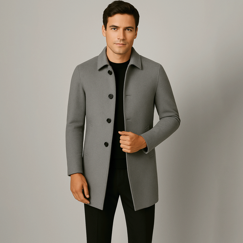 Sobretudo Masculino Curto De Lã Ellegance Denmark